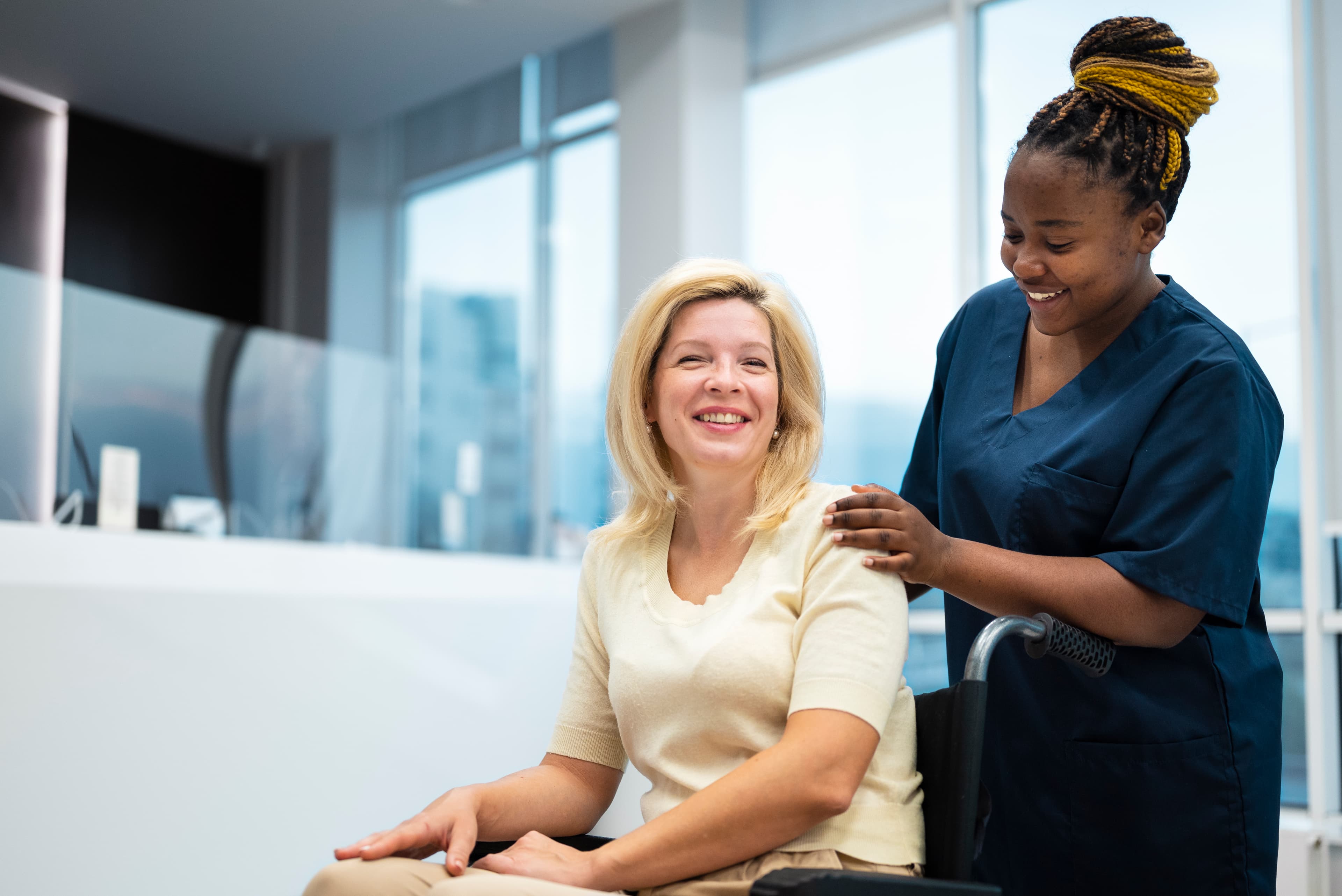 Caregiver assisting with medication